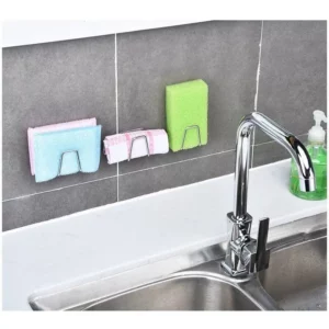1PC Kitchen Stainless Steel Sink Sponges Holder Self Adhesive Drain Drying Rack Kitchen Wall Hooks Accessories Storage Organizer - Image 4