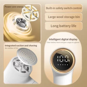 Xiaomi Electric Lint Remover USB Rechargeable Intelligent Digital Display Hairball Trimmer Portable Clothes Shaver 5 Gear Razor - Image 6