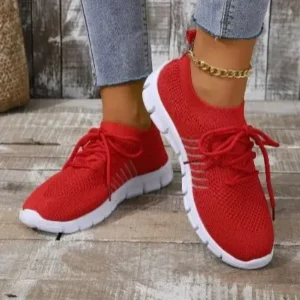 Summer Mesh Casual Shoes Breathable Slip on Lightweight Sports Sneakers Women Lace Up Fashion Comfortable Walking Shoes - Image 6