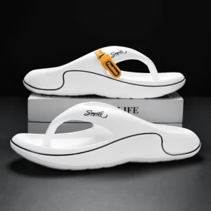 2024 Summer New Men's Flip Flops Indoor Outdoor Beach Sandals Thick Soft Sole Bathroom Slides Shoes Man Non-slip Home Slippers - Image 3