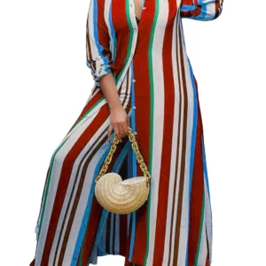 2023 Autumn Spring African Women Long Sleeve V-neck Polyester 2 Piece Top Long Pant Matching Sets XL-5XL African Clothes Women - Image 3