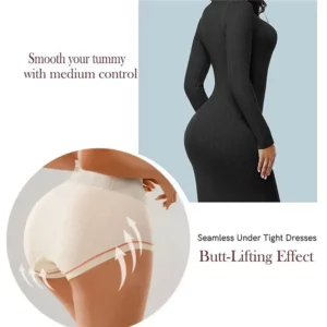 Women'S High-Waist Seamless Body No-Shape Hip Lift Belly Briefs Tummy Control Panty Butt Lifter Shapewear Slim Panties - Image 3