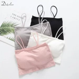 Summer New Sexy Bras for Women Soild Push Up Lingerie Seamless Spaghetti Word Sling Female Soft Tube Top Bralette Top Tanks - Image 6