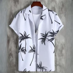 Simple Men's Shirts 3d Patchwork Printing High-Quality Men's Clothing Short Sleeve Beach Party Hawaiian Shirts - Image 2