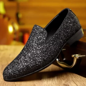 Luxury Loafers Men Shoes Gold Silver Sequin Wedding Shoes Fashion Designer Slip on Flats High Quality Men Formal Party Shoes New - Image 2