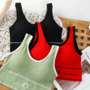 U-Shaped Women's Seamless Yoga Bra D Letter Push Up Sports Top Shockproof Crop Top Anti-sweat Fitness Underwear All-Match Vest - Image 5