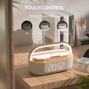 COSLUR S29 Bluetooth Speaker 1800Mah Battery Supports 15W Wireless Charging Digital Clock Display Night Light Alarm Clock - Image 2