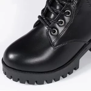 Winter Women's Boots 2024 New Lace Up Boots for Womens Fashion Thick Heel Side Zipper Ankle Boots Warm Female Motorcycle Shoes - Image 5