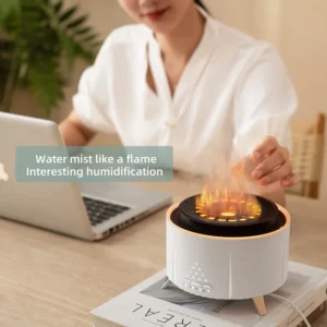 Flame Volcano Air Humidifier Bluetooth Wood Lava Aroma Humidifier Essential Oil Diffuser Bedroom White Noise Hypnosis - Image 2