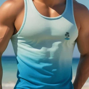 2024 Summer Daily Casual Men's Tank Top Outdoor Sport Men's Sleeveless T-shirt Comfortable And Breathable Men's Beach Tank Top - Image 3