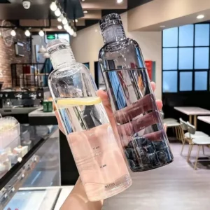 Simple Water Bottle With Time Scale For Tour Outdoor Sports And Travel Leak Proof Seal School Water Bottles for Girls Milk Juice - Image 4
