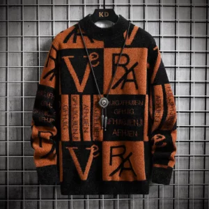 Men Knitted Sweater Stripe Pullovers Printing Round Neck Sweater 2024 Autumn/Winter Designer Quality Casual Men Clothing Jumper - Image 3