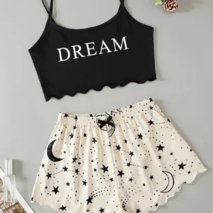 Women's Pajamas Set Sexy Lingerie Leopard Print Sling Sleepwear V-Neck Sleeveless Top and Shorts Sets Pyjamas Homewear - Image 5