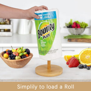 Kitchen Wooden Roll Paper Towel Holder Bathroom Tissue Vertical Stand Disposable Paper Pot Kitchen Toilet Storage Accessories - Image 3