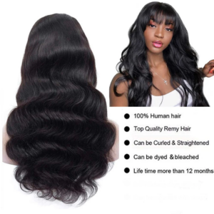 30 inches Body Wave Human Hair Wigs With Bangs Short Bob Wig 180% Density Brazilian Fringe Remy Full Machine Made Wig For Women - Image 7