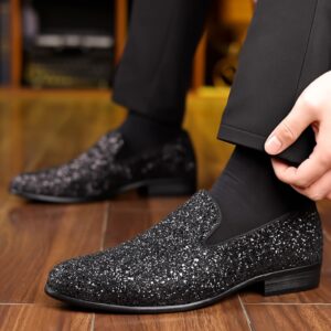 Luxury Loafers Men Shoes Gold Silver Sequin Wedding Shoes Fashion Designer Slip on Flats High Quality Men Formal Party Shoes New - Image 6