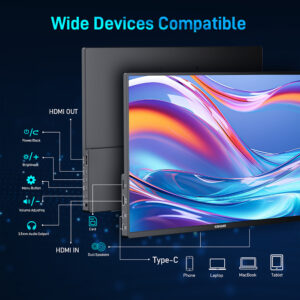 KINHANK 16-inch Smart Portable Monitor With 2.5K HD 144Hz HDR10 Android 12.0 OS Supports 7000+ Apps Projectable Gaming Monitor - Image 2