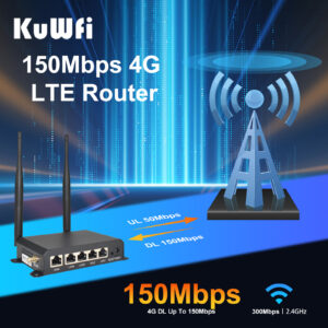 KuWFi 4G LTE Router 300Mbps Wireless WiFi Router 4pcs Detachable Antennas with WAN LAN RJ45 Port AP Repeater Mode SIM Card Slot - Image 5