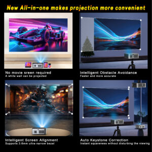 HORLAT T03 26000 Lumens Android Beamer 4K Projector Outdoors Full HD 1080P 8K 3D Video Audio Home Theater Auto Focus Keystone - Image 5