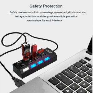 USB 2.0 Hub Multi USB Splitter Ports Hub Use Power Adapter 4/ 7 Port Multiple Expander Hub with Switch 30CM Cable For Home - Image 4