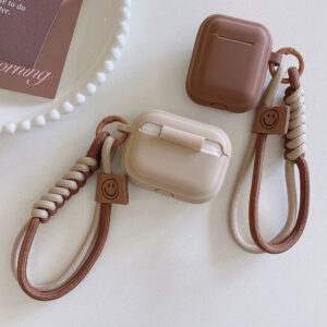 caramel color soft silicone earphone case with bracelet fall prevention couple for airpods 2 3 pro 2 bluetooth charging box case - Image 5