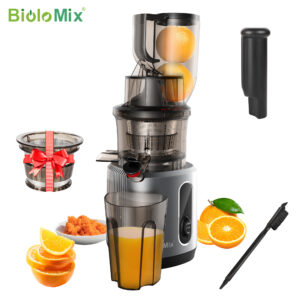 BioloMix Cold Press Juicer with 75mm Feed Chute, 200W 40-65RPM Powerful Motor Slow Masticating Juice Extractor Fits Whole Fruits - Image 4
