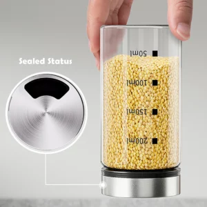 WMMO Spice Jars，Seasoning Organizer With Scale，Portable Glass Spice Jars For Outdoor Barbecue，3 Different Type of Shake Holes - Image 4