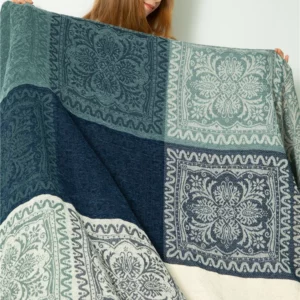 Mediterranean American chenille sofa cushion Colorful Bohemian Chenille Plaids Sofa Large Cobertor Blanket With Tassel - Image 2
