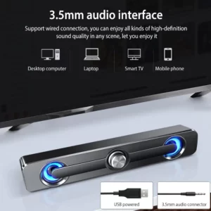 Salange Sound Bar Bluetooth USB Wired Speakers Bar Stereo Speaker For Projector PC Laptop Phone Computer 3.5mm Aux Speaker - Image 2