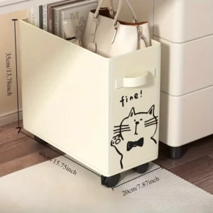 Storage Baskets Under Desk Stationery Organizer Cute Office Supplies Storage Cart Wheels Detachable Desktop Accessories School - Image 4