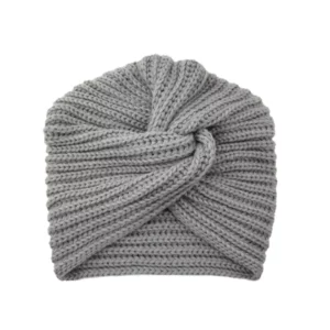 Women's Knitted Turban Hat Bohemia Cashmere Cross Wrap Head Lndian Wool Bonnet Turbante Cap - Image 2