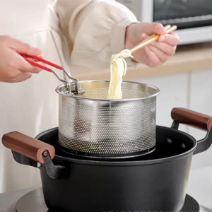 Hot Filter Pasta Spoon Deep Fry Basket Oil Residue Filtration Mesh Colander for Vegetable French Chips Onion Rings Chicken Wing - Image 2