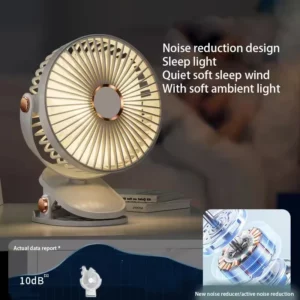 Xiaomi 8000mAh Clip Electric Fan 5 Speed Quiet Rechargeable Desktop Portable Air Circulator Wireless Fan With LED Light Camping - Image 2