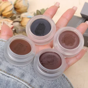 2 in 1 Eyeliner Eyebrow Gel Cream with Brush Waterproof Long-lasting Matte Black Brown Easy Wear Eyeliner Korean Makeup Cosmetic - Image 5
