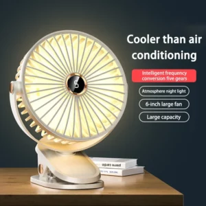 Xiaomi 8000mAh Clip Electric Fan 5 Speed Quiet Rechargeable Desktop Portable Air Circulator Wireless Fan With LED Light Camping - Image 6
