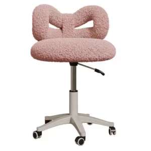 OMGD Lift Swivel Make-up Chair Girls Bedroom Cream Wind Bow Dressing Stool Computer Chair Manicure Backrest Chairs Camping Home - Image 6
