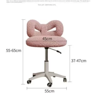 OMGD Lift Swivel Make-up Chair Girls Bedroom Cream Wind Bow Dressing Stool Computer Chair Manicure Backrest Chairs Camping Home - Image 5
