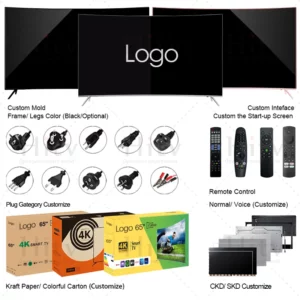 Television 65inch Smart TV 4K UHD LED TV Frameless 65 Pulgadas Curved Screen TV - Image 5
