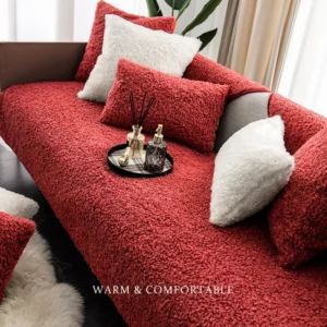 Nordic Teddy Plush Sofa Cushion Winter Warm Sofa Cover Towel For Living Roon Decoration Carpet Blanket Non-slip Couch Cover - Image 6