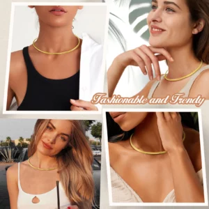 Neck Cuff for Women, Open Collar Choker Torques Necklace Adjustable ,Simple Stainless Steel Jewelry - Image 4