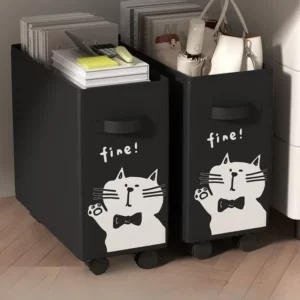 Storage Baskets Under Desk Stationery Organizer Cute Office Supplies Storage Cart Wheels Detachable Desktop Accessories School - Image 3