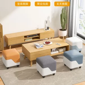 Technology Cloth Small Stool Household Low Sofa Stool Living Room Sitting Pier Small Bench Coffee Table Stools Footstool Ottoman - Image 4