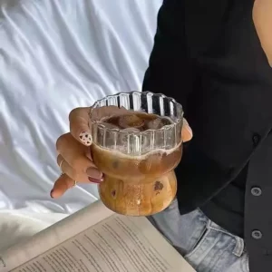 4Style Heat-Resistant Rib Coffee Glass Water Cups Vertical Stripes Tea Mug for Drinking Milk Beer Wine Juice Tumblers Set Gift - Image 6