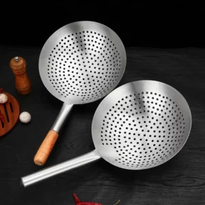 Thickened 304 Stainless Steel Colander with Long Handle Large Creative Oil Flour Noodle Dumplings Sieve Skimmer Scoop Kitchen To - Image 2