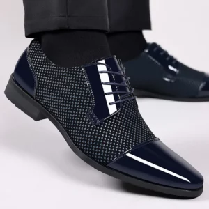 Trending Classic Men Dress Shoes For Men Oxfords Patent Leather Shoes Lace Up Formal Black Leather Wedding Party Shoes2023 - Image 2