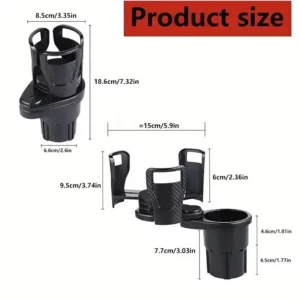 Car Cup Holder Expander For Car Adapter Adjustable Multifunctional Dual Cup Holder With Phone Holder Aromatherapy Organizer - Image 2