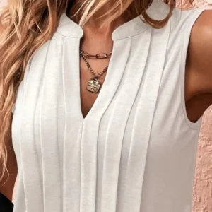 White Women's Blouses Summer Vintage Tassel Tank Tops Sleeveless V-Neck Casual Women Streetwear Shirt T-Shirt Female Clothing - Image 6