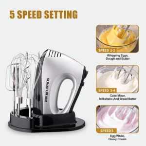SUNATUR Hand Mixer 110-240V Blender 300W Electric Food Processor 3 in 1 Mixer Kitchen Appliances Machine Mixer for Baking - Image 2