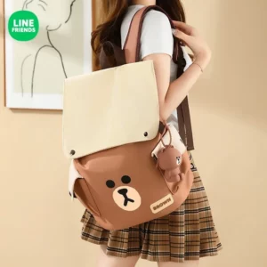 Brown Bear Kawaii Backpack Student Cartoon Cartoon Cute Large Capacity Bag Girl Wind Travel Leisure Canvas Fashion Backpack New - Image 2