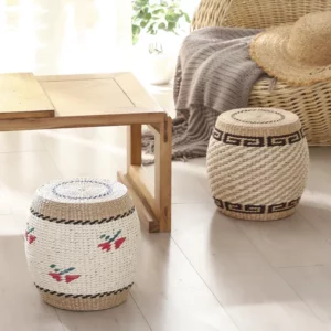 Tight Weave Sofa Seat Sturdy Sitting Stool Pine Shoe Changing Bench High Load-bearing Small Stools Suitable for Living Room - Image 3